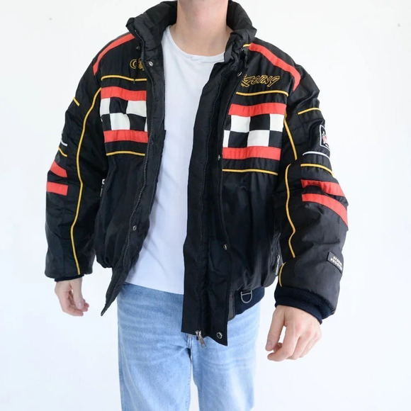Vintage Choko Designs Black & Red Performance "Hot Rider" Snowmobile  Jacket - Picture 1 of 15